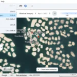 Ảnh chụp màn hình tính năng Street View lịch sử của Google Earth với thanh trượt thời gian