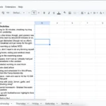 Ảnh chụp màn hình ứng dụng Google Sheets hiển thị việc theo dõi thời gian buổi sáng thứ Hai
