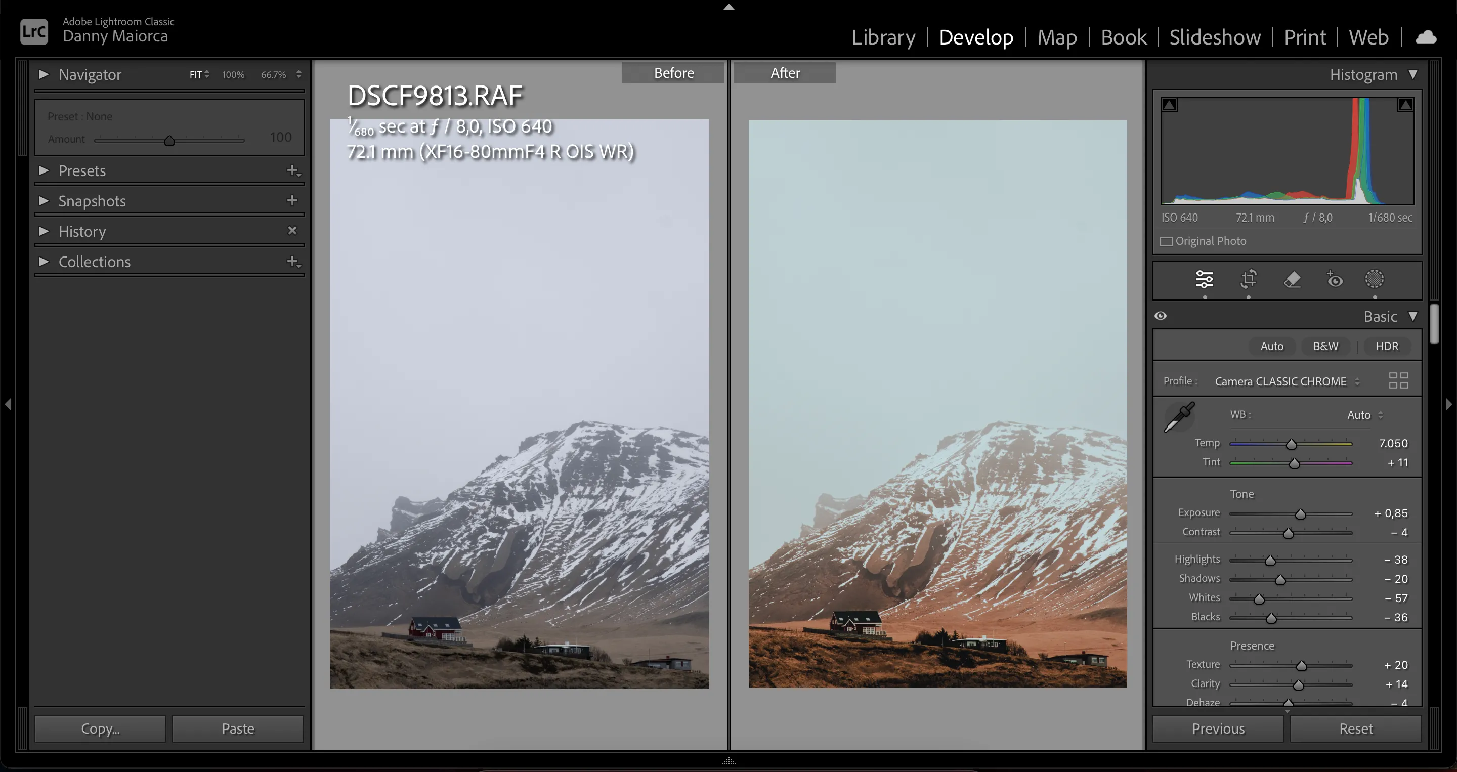 Ảnh hiển thị cân bằng trắng không chính xác do AI tự động điều chỉnh trong Lightroom