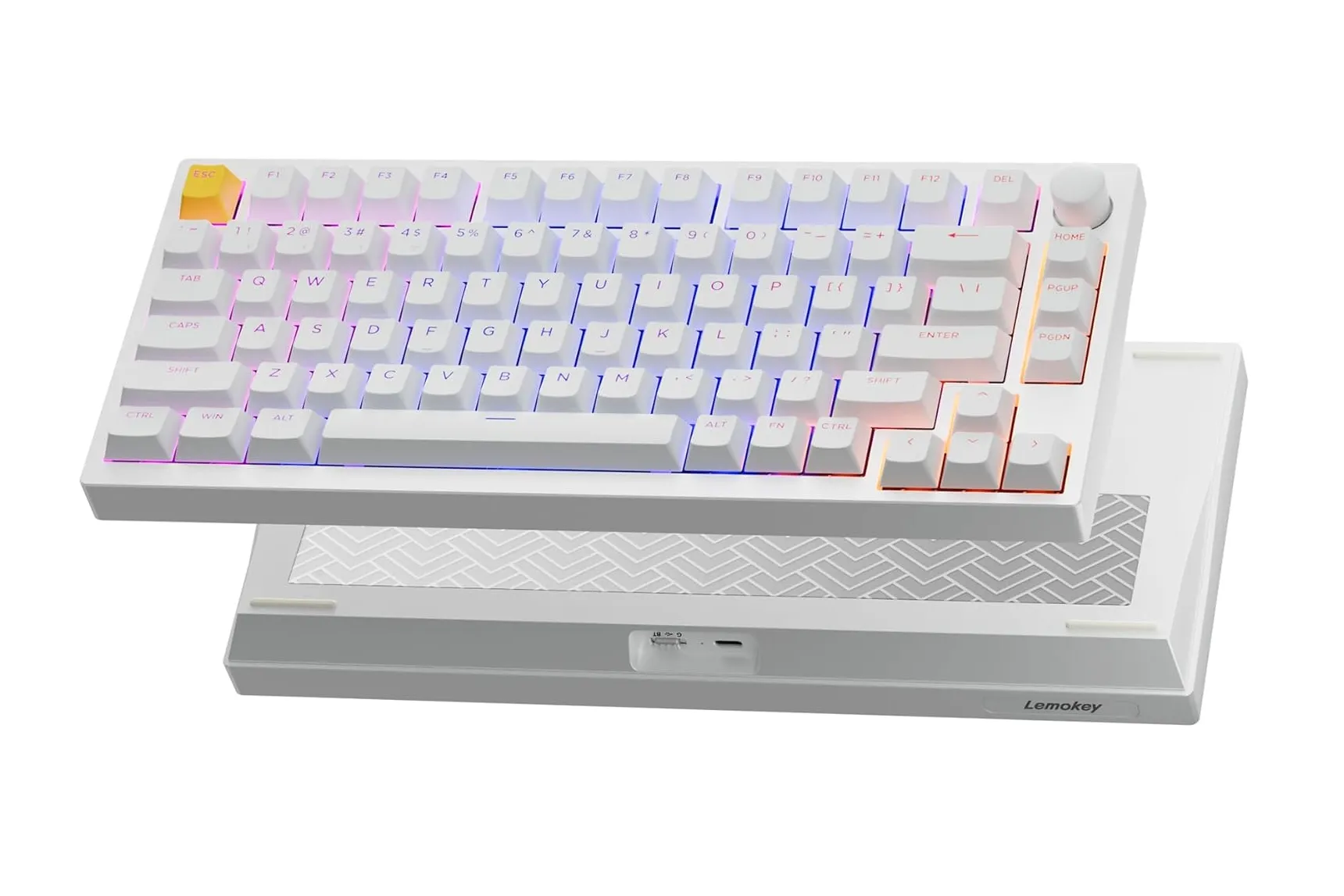 Bàn phím cơ Lemokey P1 HE với thiết kế tinh tế và đèn nền RGB đẹp mắt.