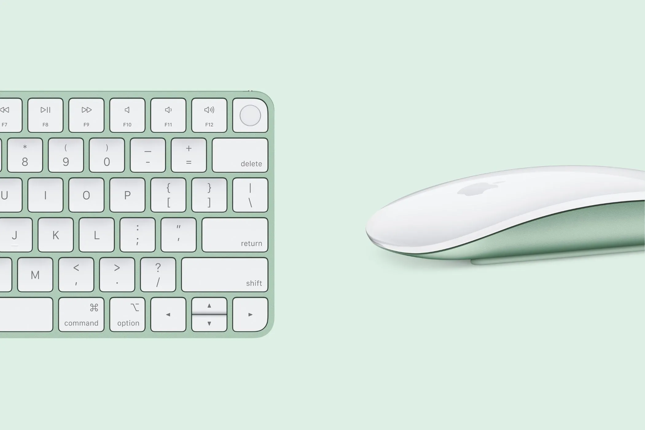 Bàn phím Magic Keyboard và chuột Magic Mouse màu xanh