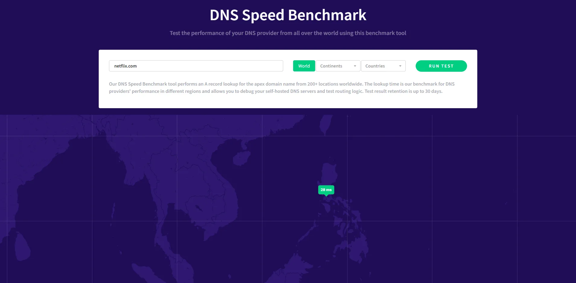 Biểu đồ so sánh tốc độ phản hồi DNS của Cloudflare 1.1.1.1 với DNS mặc định, cho thấy sự cải thiện đáng kể.
