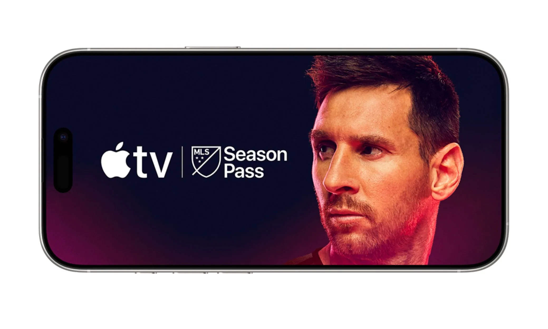 Biểu tượng Apple TV và MLS Season Pass hiển thị trên màn hình iPhone, minh họa ưu đãi xem bóng đá miễn phí cho thuê bao T-Mobile.