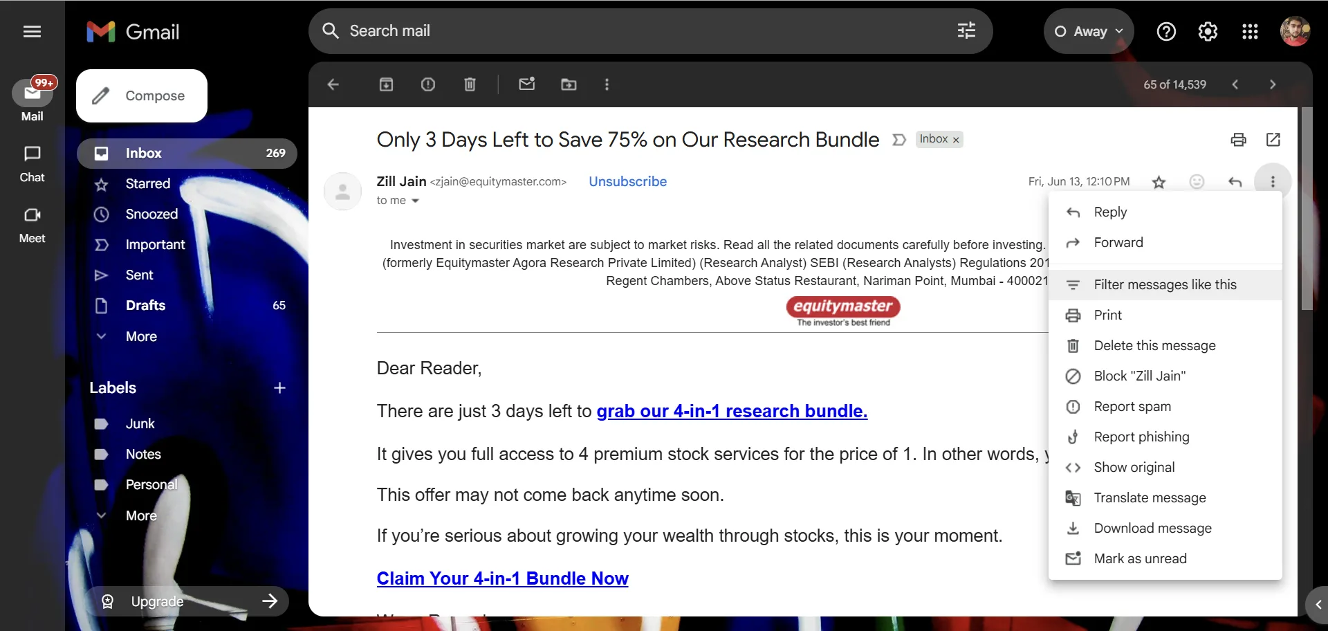 Các bước tạo bộ lọc tự động để phân loại hoặc xóa email spam dựa trên các tiêu chí cụ thể trong Gmail.