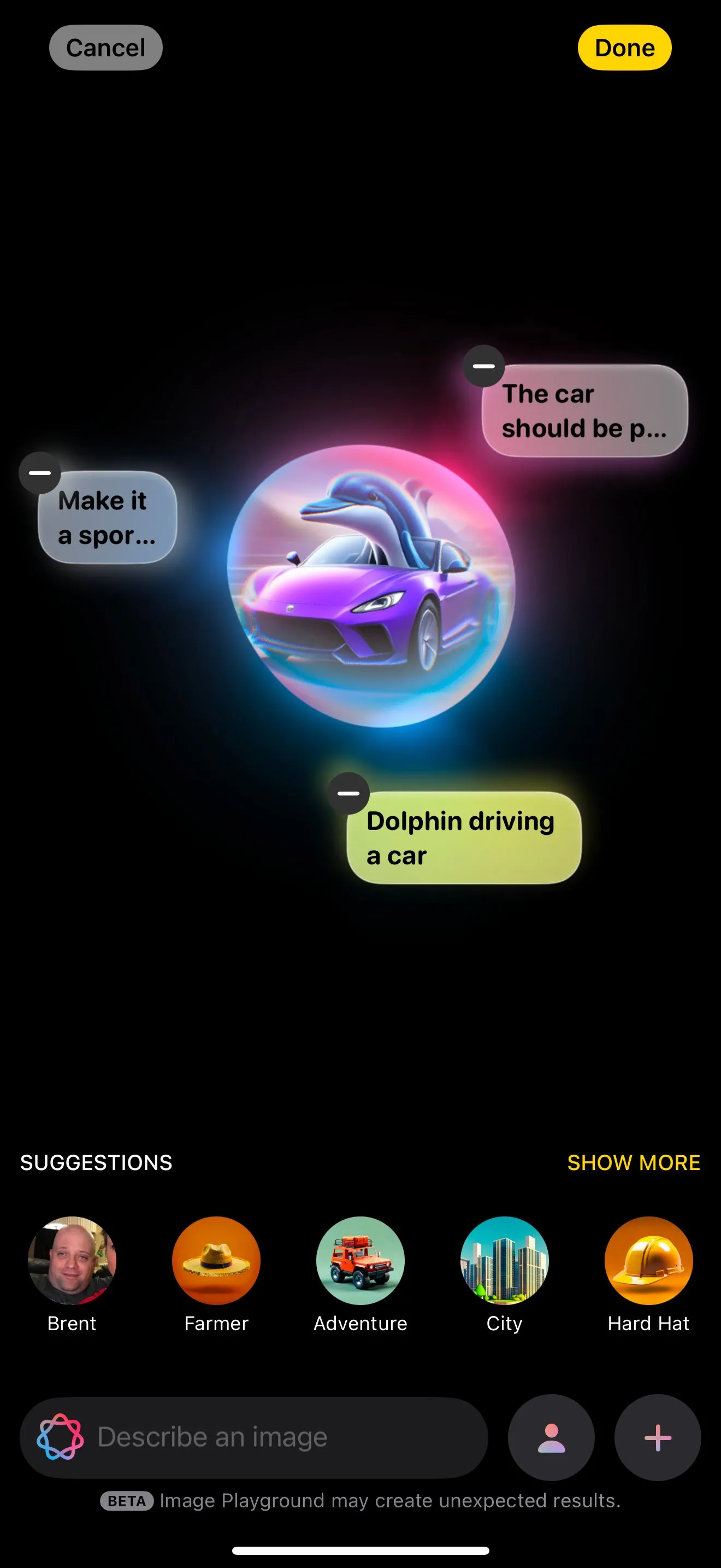 Các gợi ý tạo hình ảnh sáng tạo trong Image Playground của Apple