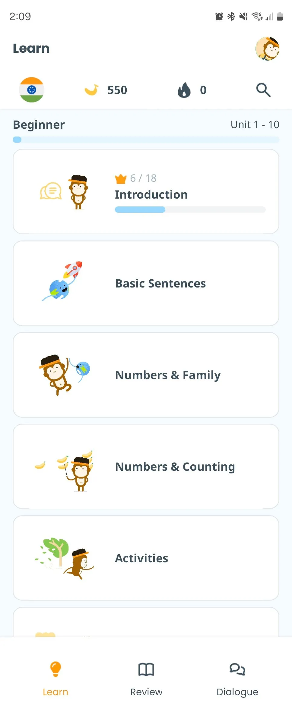 Các ngôn ngữ đa dạng có sẵn để học trong ứng dụng Ling, bao gồm nhiều ngôn ngữ châu Á và Đông Âu ít phổ biến trên các nền tảng khác.
