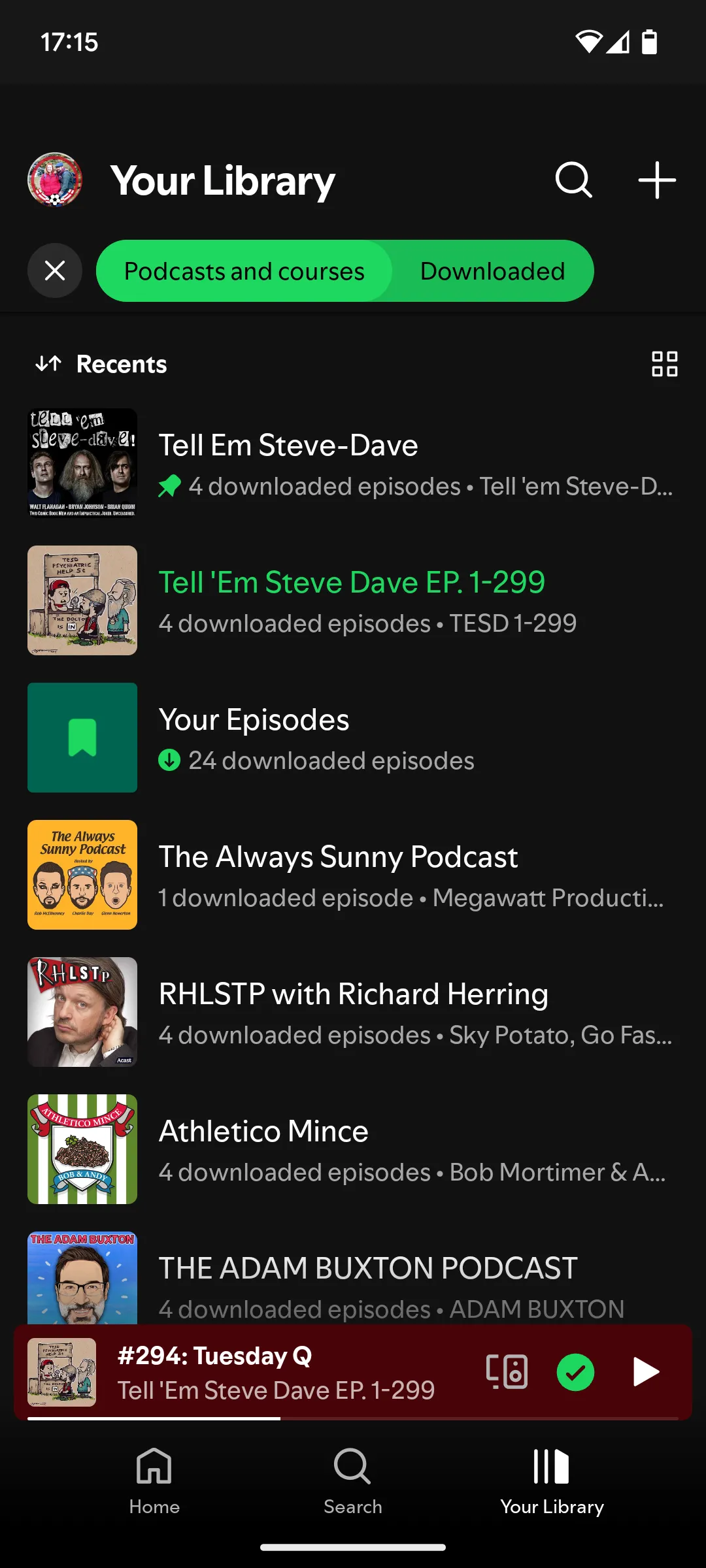 Các podcast đã tải xuống trên ứng dụng Spotify