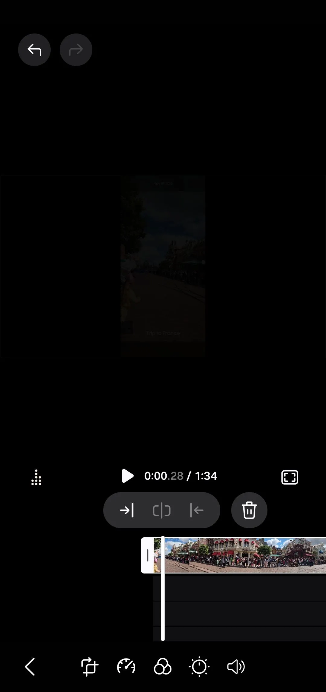 Các tùy chọn chỉnh sửa cho clip trong Samsung Studio