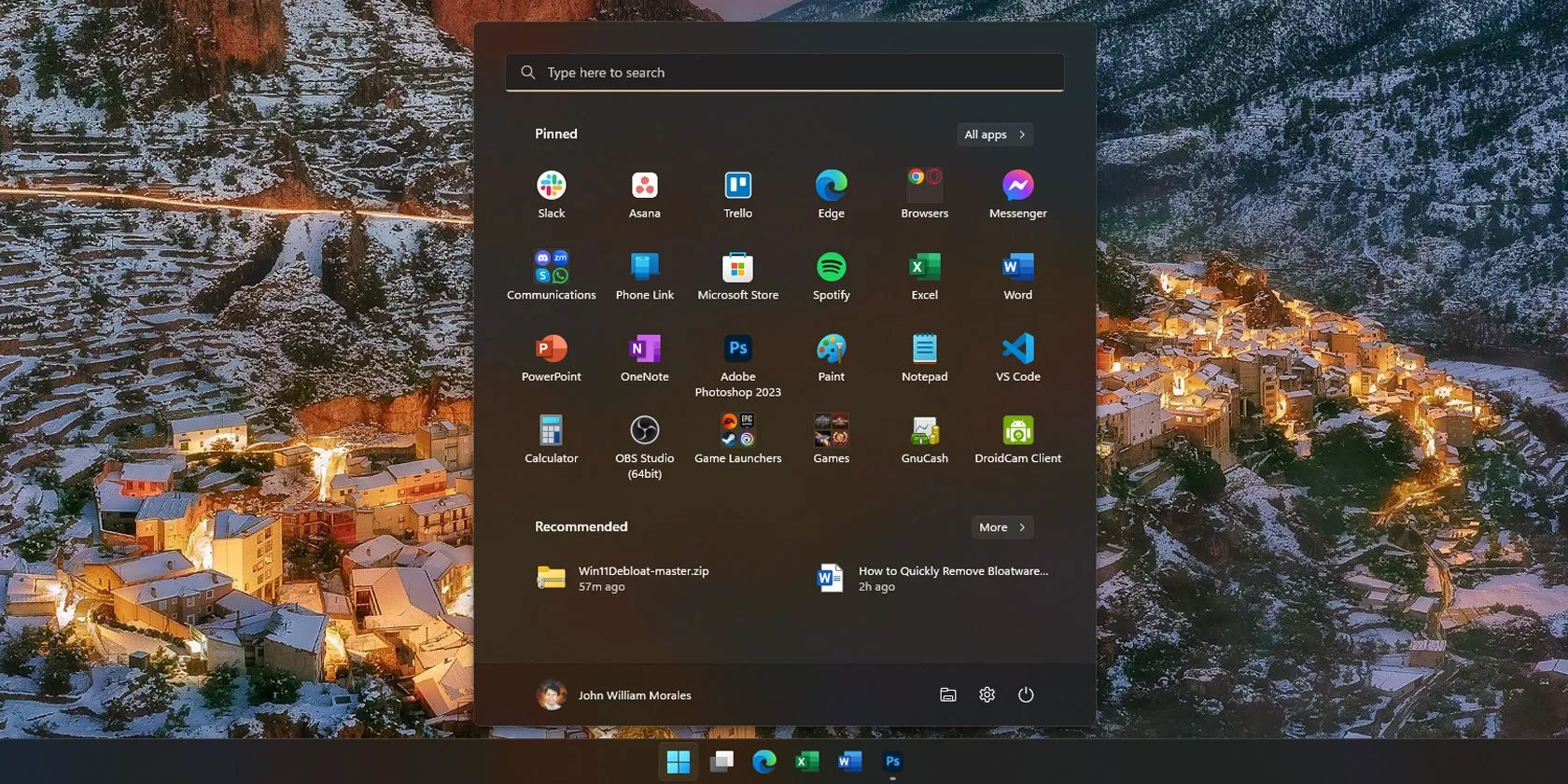 Các ứng dụng trong Start Menu của Windows 11