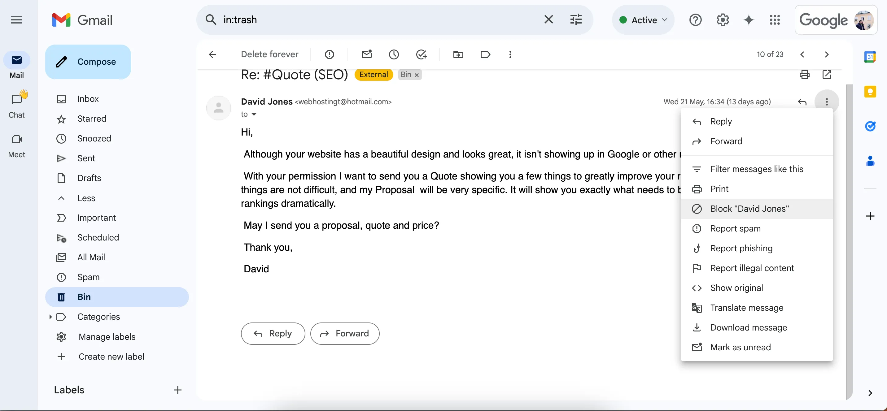 Cách chặn một người gửi cụ thể trong ứng dụng Gmail, giúp bạn loại bỏ email rác và thư không mong muốn.