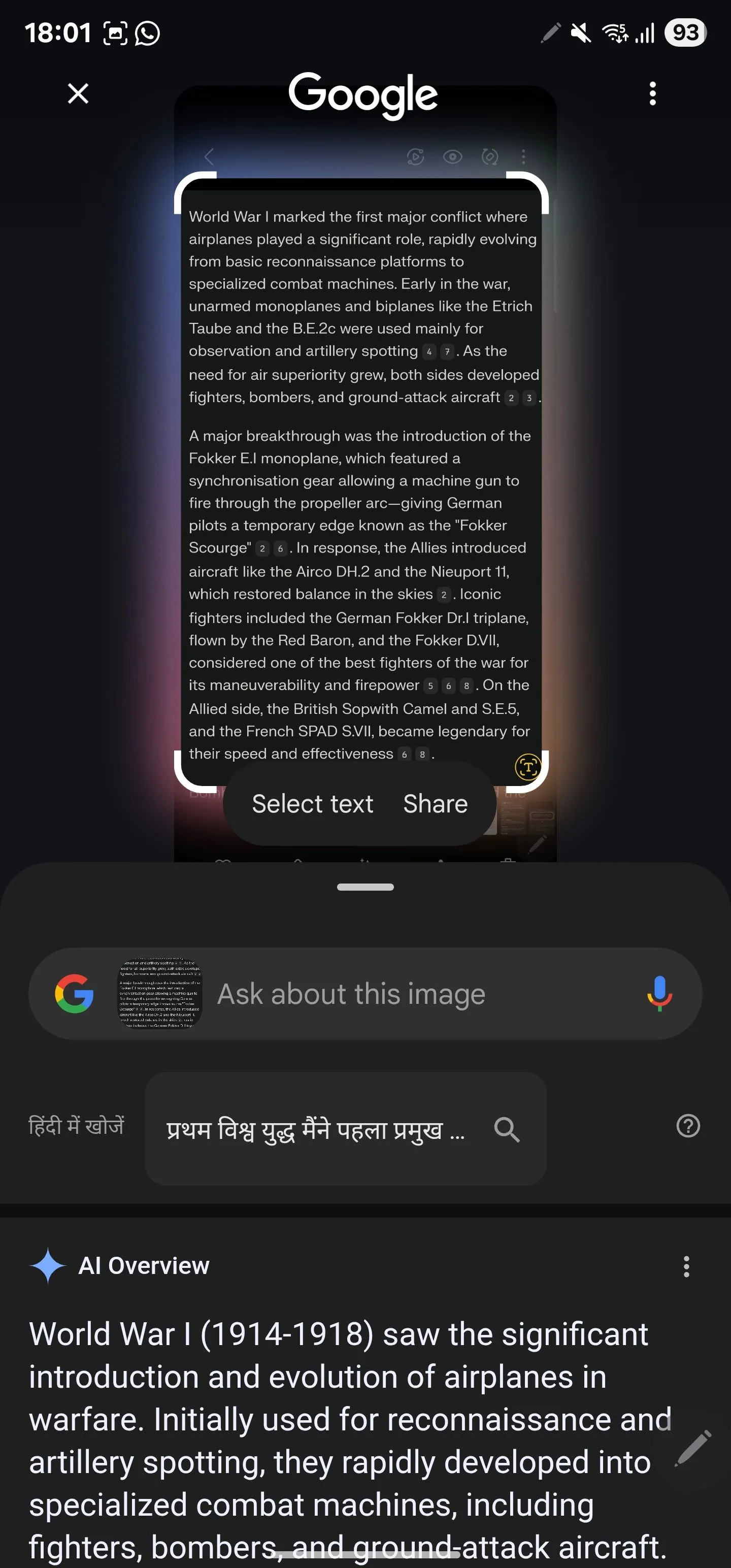 Cách chọn văn bản trên màn hình để Circle to Search tóm tắt nội dung chính