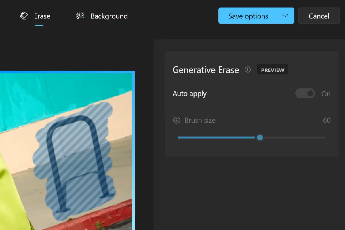Cách dùng tính năng xóa vật thể Erase AI trên Photos Windows 11