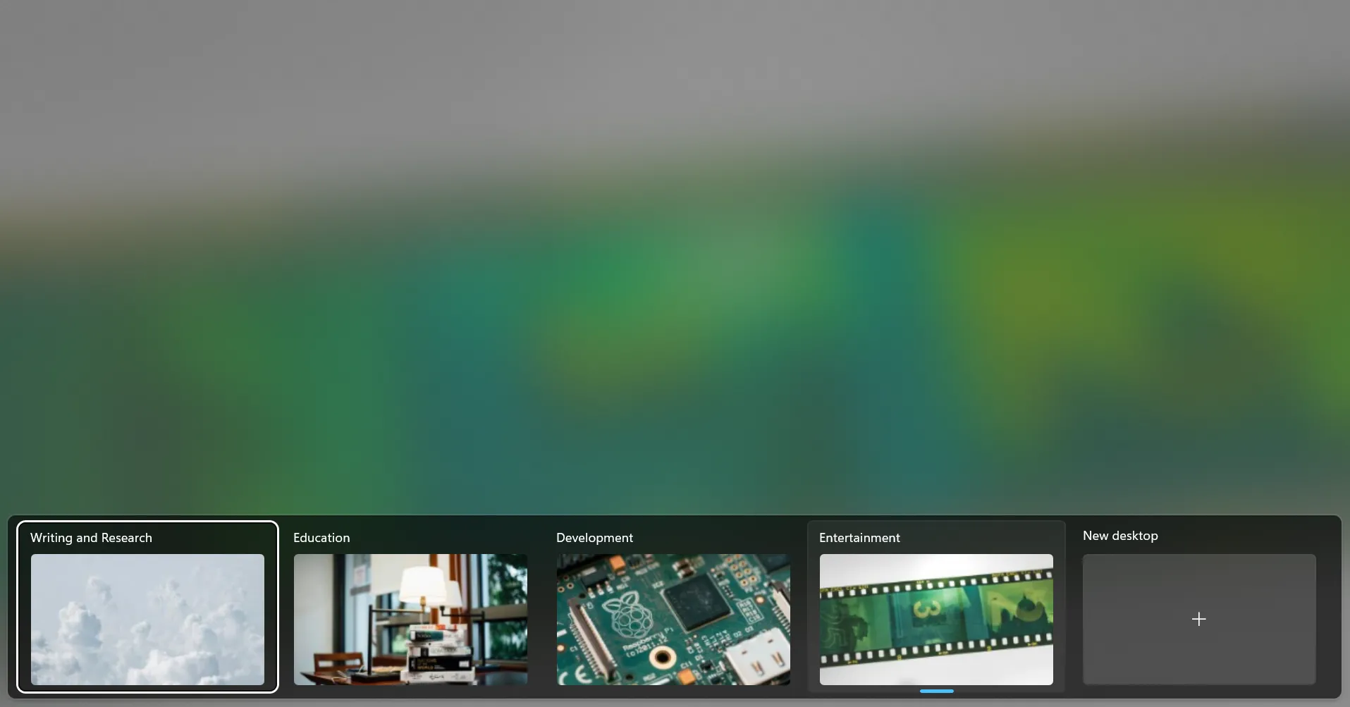 Cách tạo một màn hình ảo mới trong Task View của Windows để phân chia công việc.