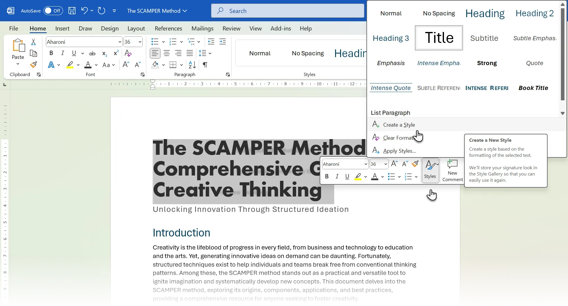 Cách tạo Style mới từ văn bản đã định dạng sẵn trong Microsoft Word