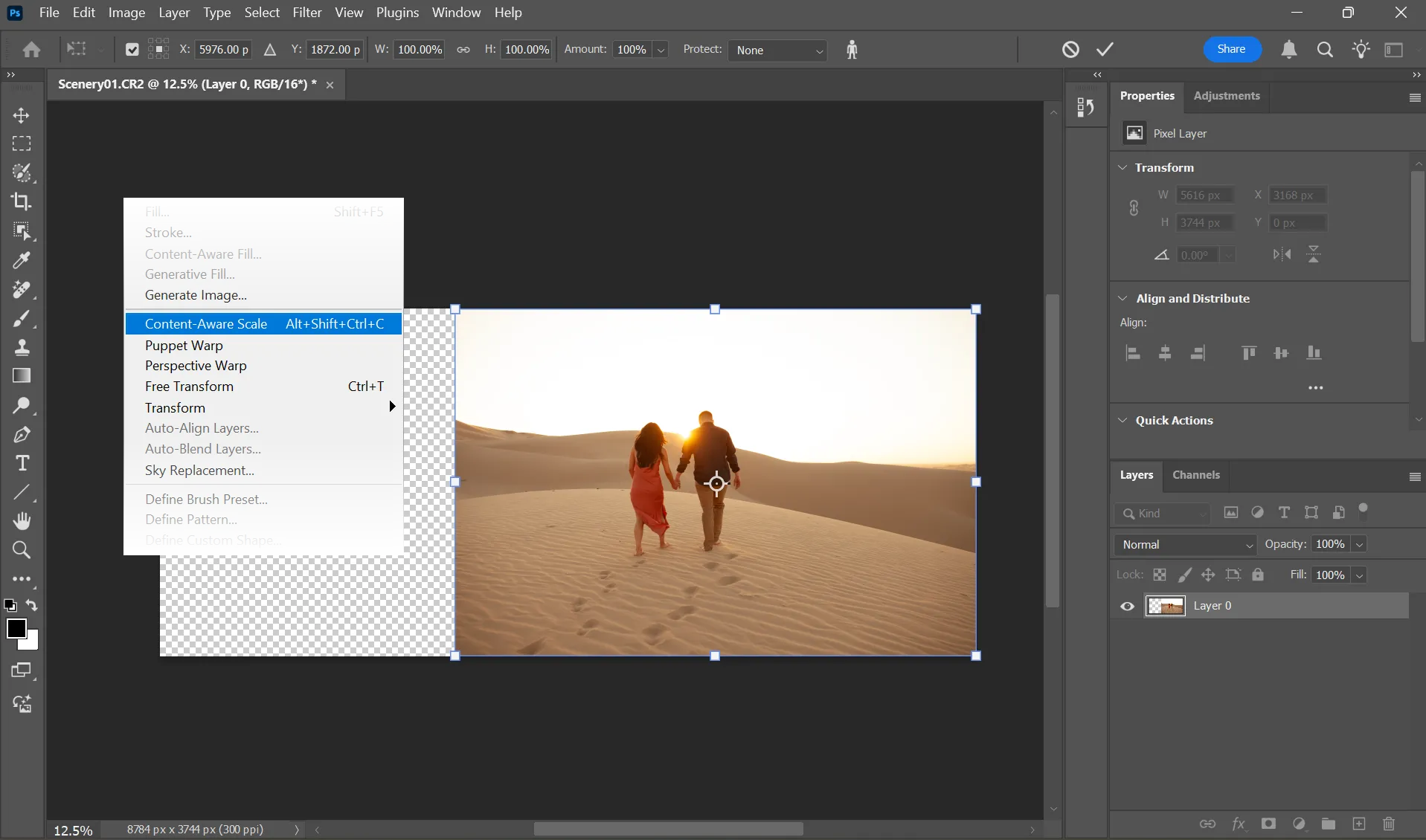 Cài đặt công cụ Content-Aware Scale trong Photoshop để thay đổi kích thước ảnh