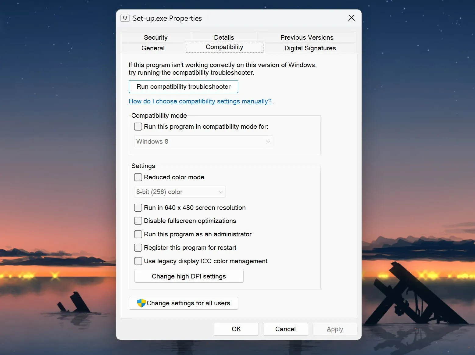 Cài đặt đầy đủ Chế độ tương thích (Compatibility Mode) cho ứng dụng trên Windows 11