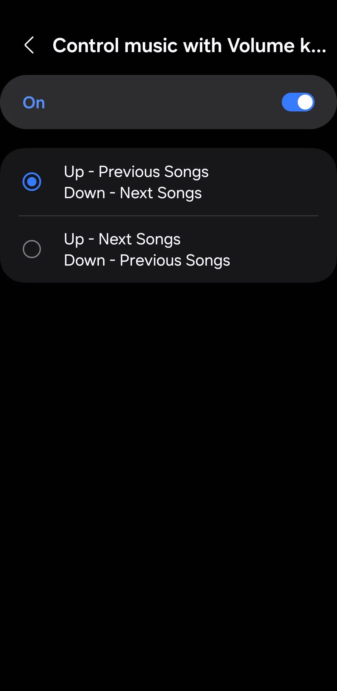 Cài đặt điều khiển nhạc bằng phím âm lượng trong ứng dụng Sound Assistant trên điện thoại Samsung