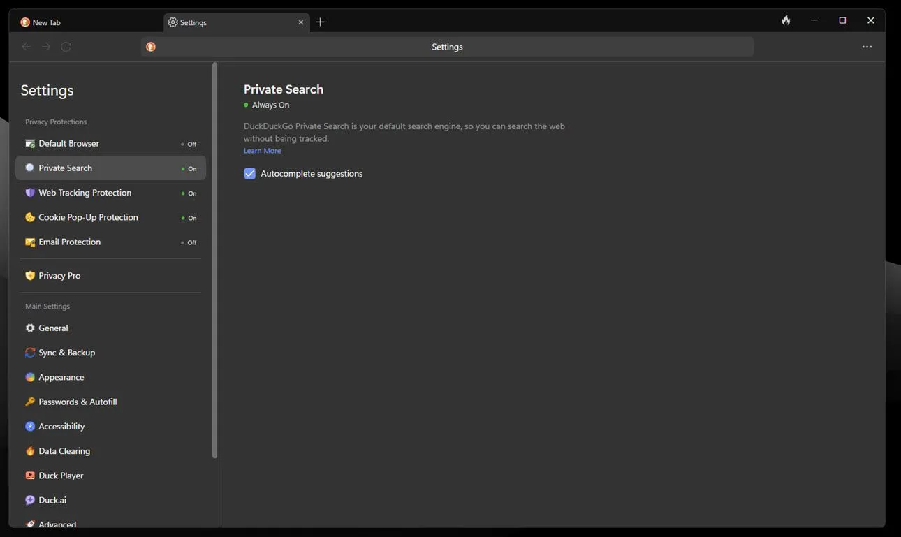 Cài đặt quyền riêng tư mặc định của trình duyệt DuckDuckGo Browser thể hiện mức độ bảo vệ cao cho người dùng