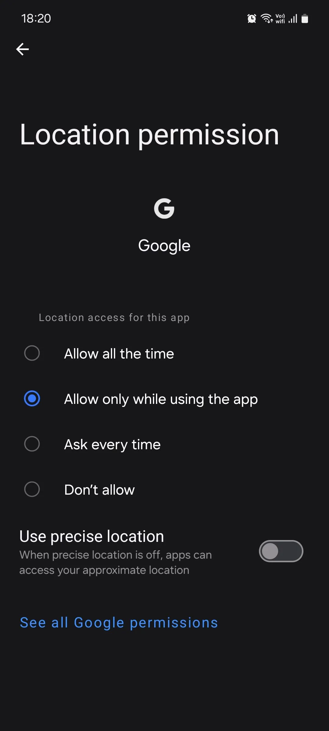 Cài đặt quyền Vị trí cho ứng dụng trong Samsung One UI
