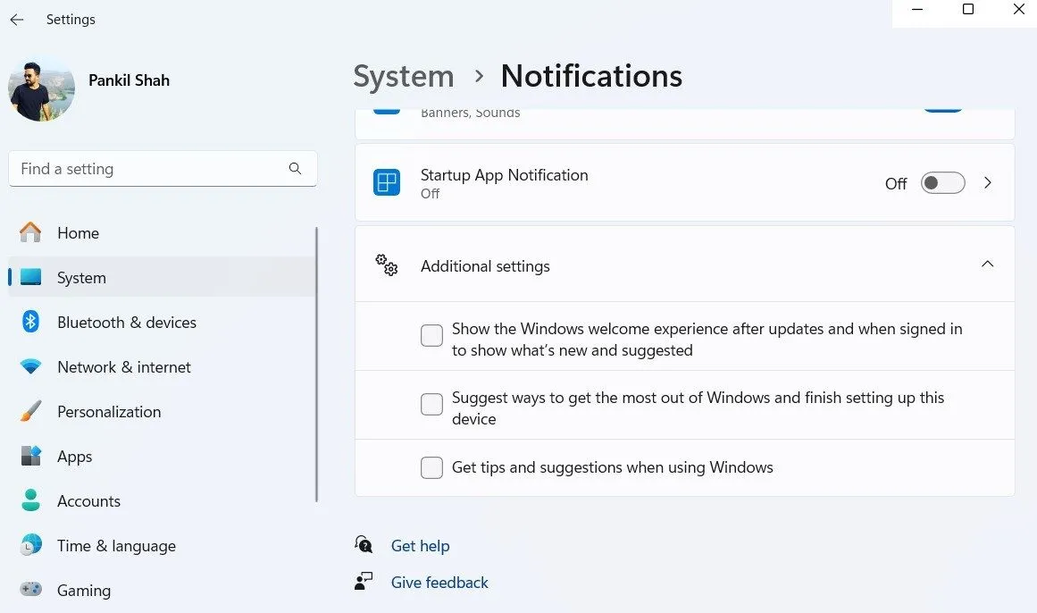 Cài đặt tắt gợi ý và thông báo mẹo từ Microsoft trên Windows 11