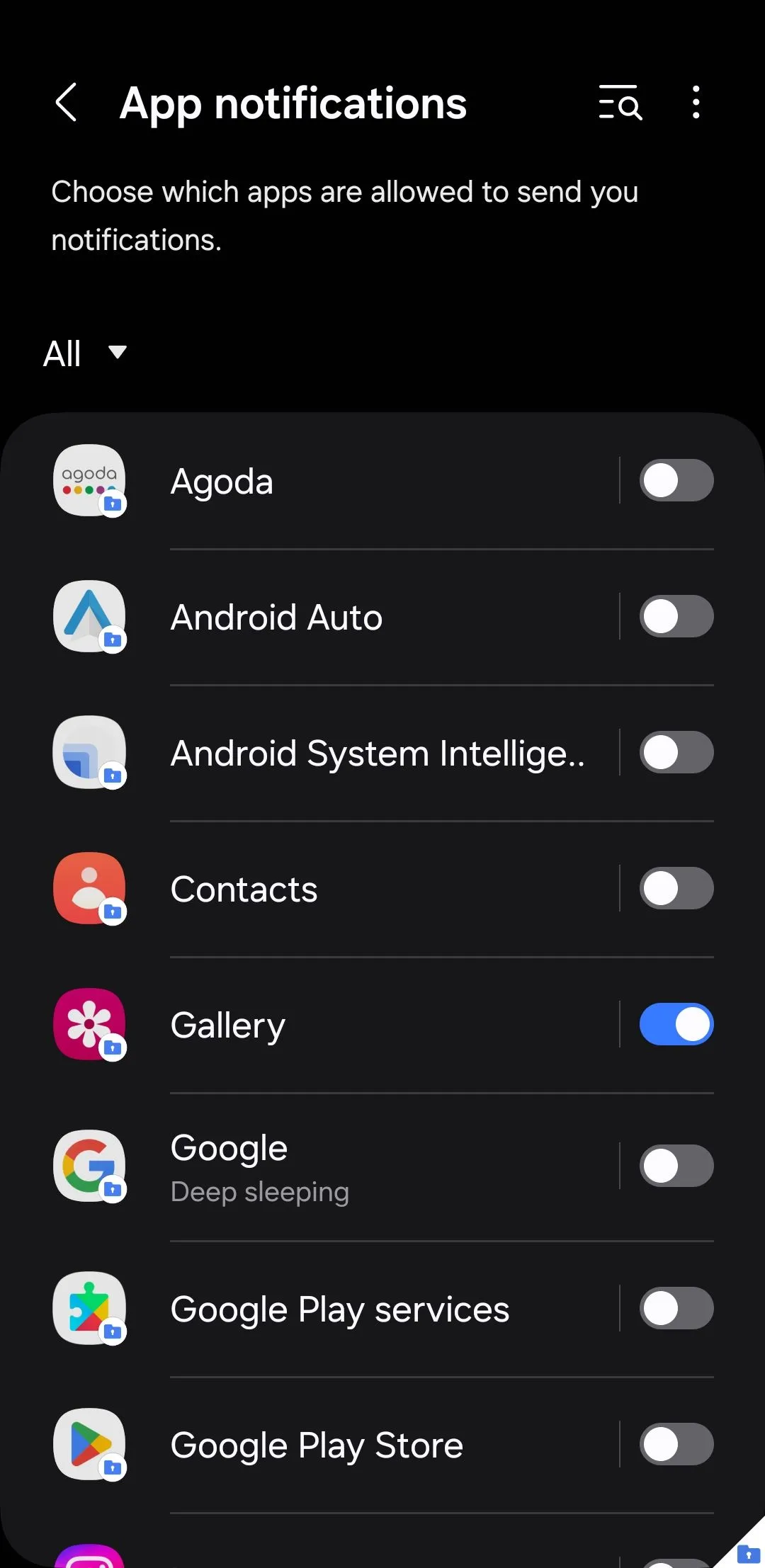 Cài đặt thông báo Secure Folder cho ứng dụng trên điện thoại Samsung, tùy chọn ẩn nội dung