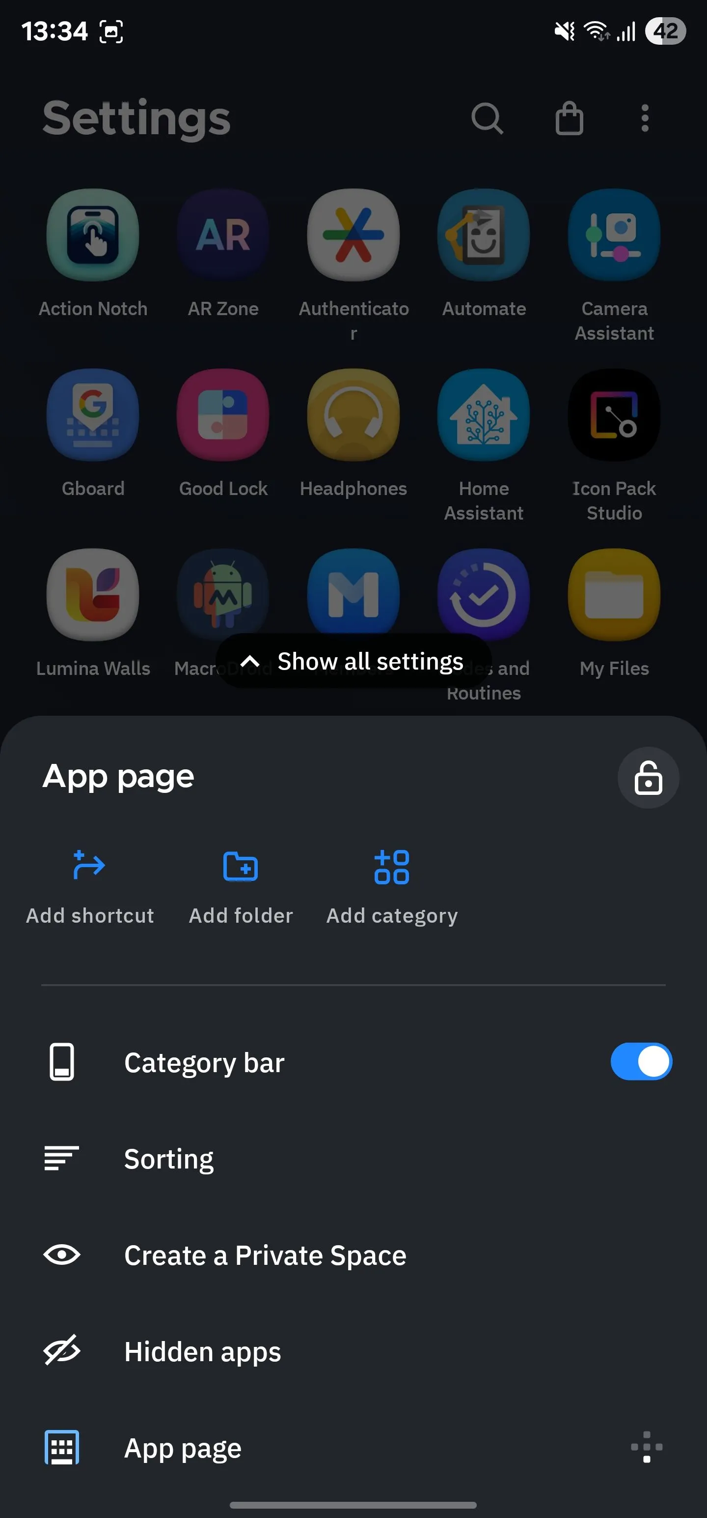 Cài đặt tùy chỉnh ngăn kéo ứng dụng trong Smart Launcher với các danh mục tự động sắp xếp