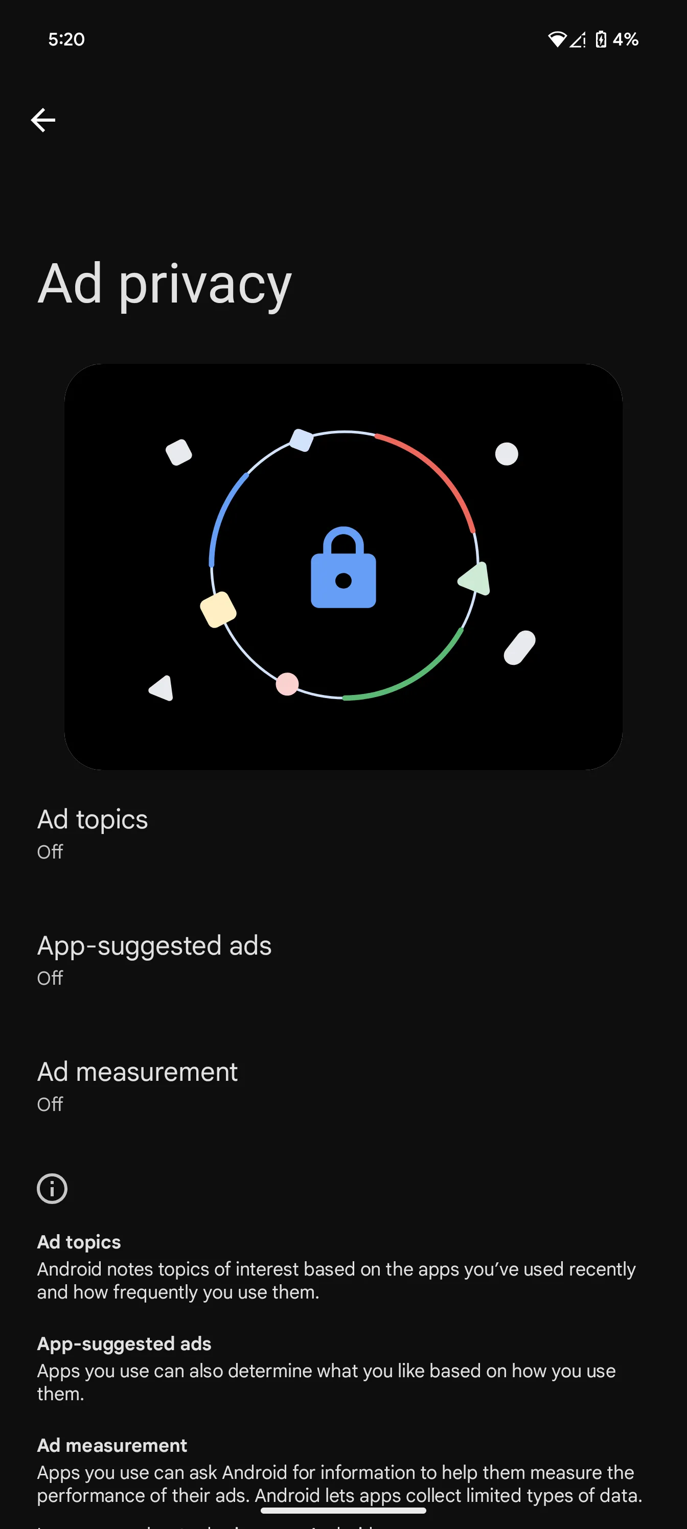 Cài đặt tùy chọn quảng cáo cá nhân hóa trong menu cài đặt Android