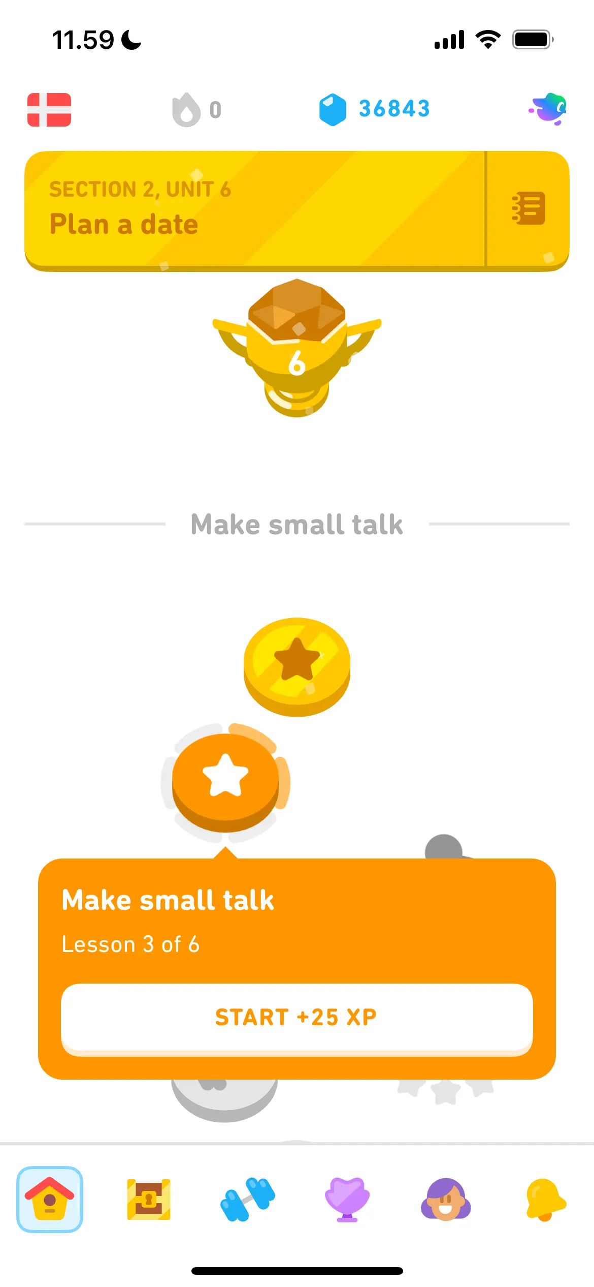 Cây kỹ năng và lộ trình bài học được gam hóa trong ứng dụng Duolingo