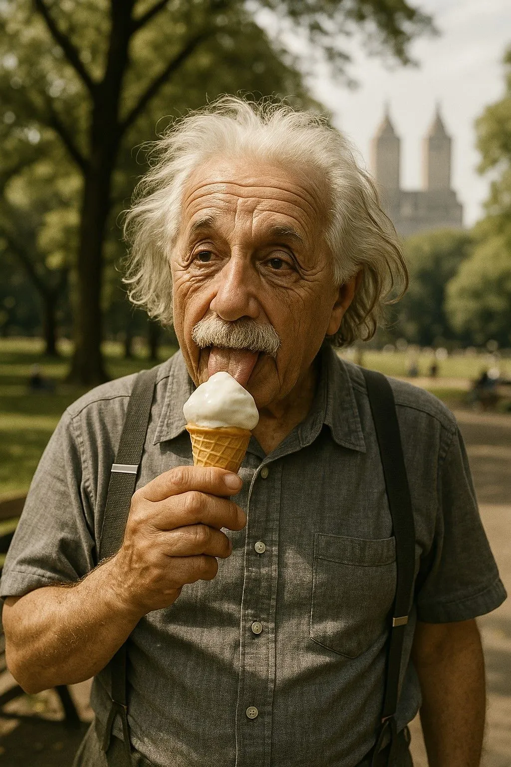 Chân dung Einstein chân thực do ChatGPT 4o tạo ở Central Park