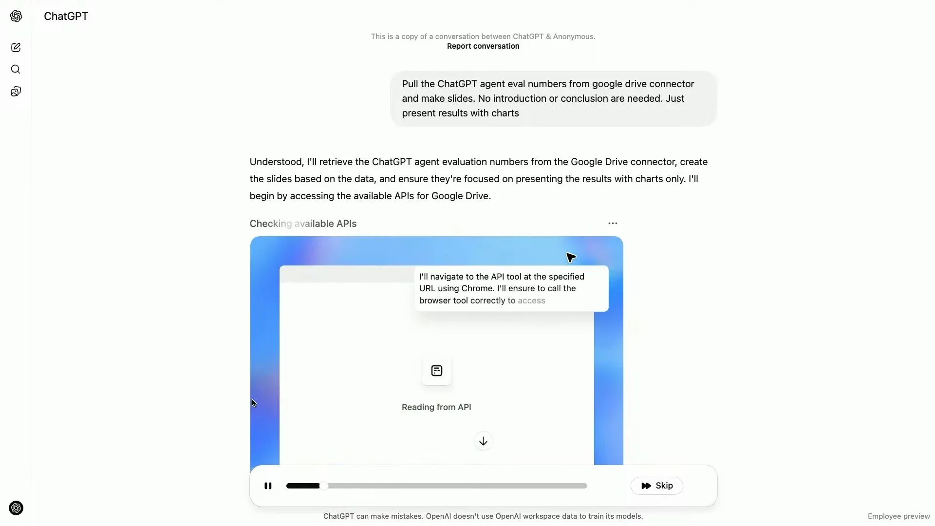 ChatGPT Agent OpenAI sử dụng tính năng kết nối ứng dụng.
