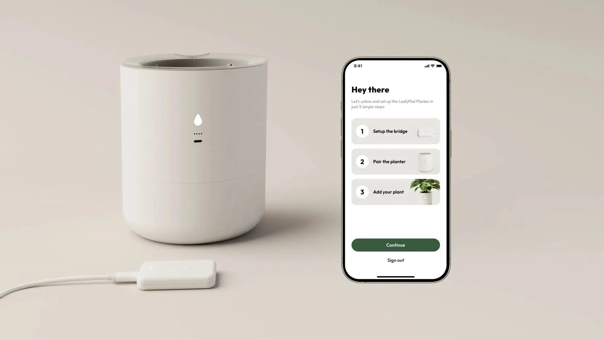 Chậu cây thông minh LeafyPod với ứng dụng quản lý sức khỏe cây