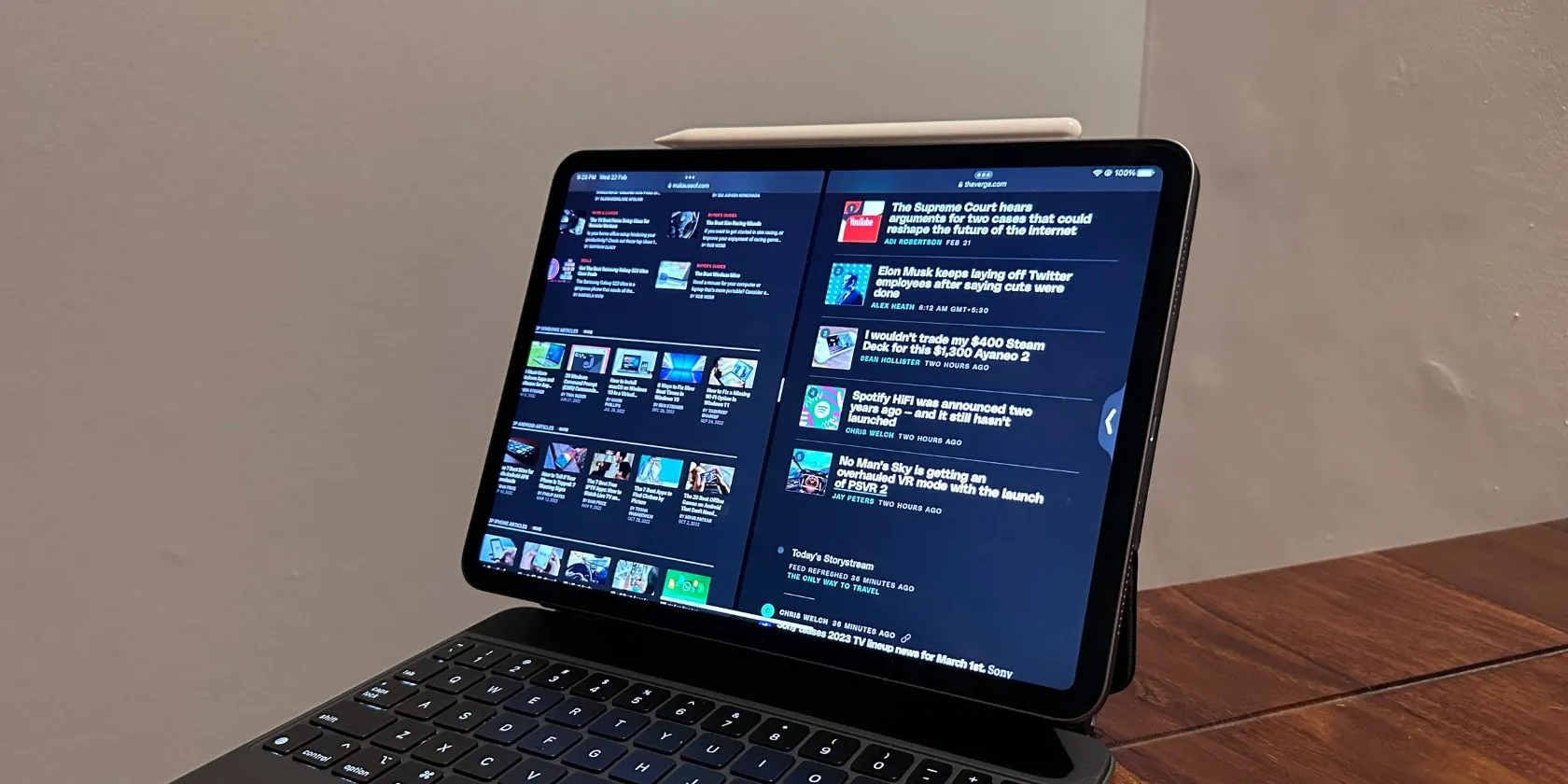 Chế độ Split View trên iPad Pro, cho phép chia đôi màn hình để làm việc đa nhiệm