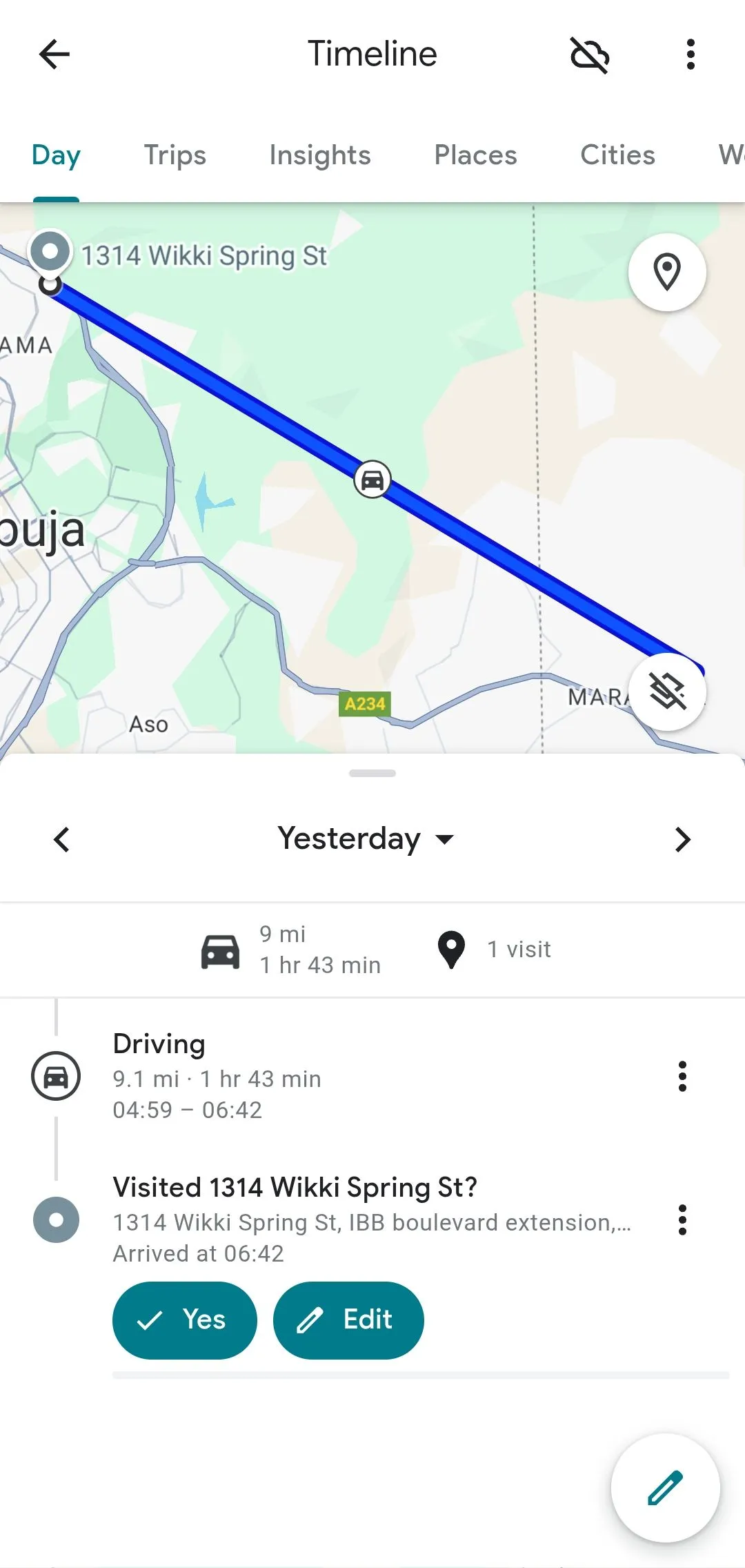 Chi tiết lịch sử di chuyển và phương tiện trên Google Maps Timeline