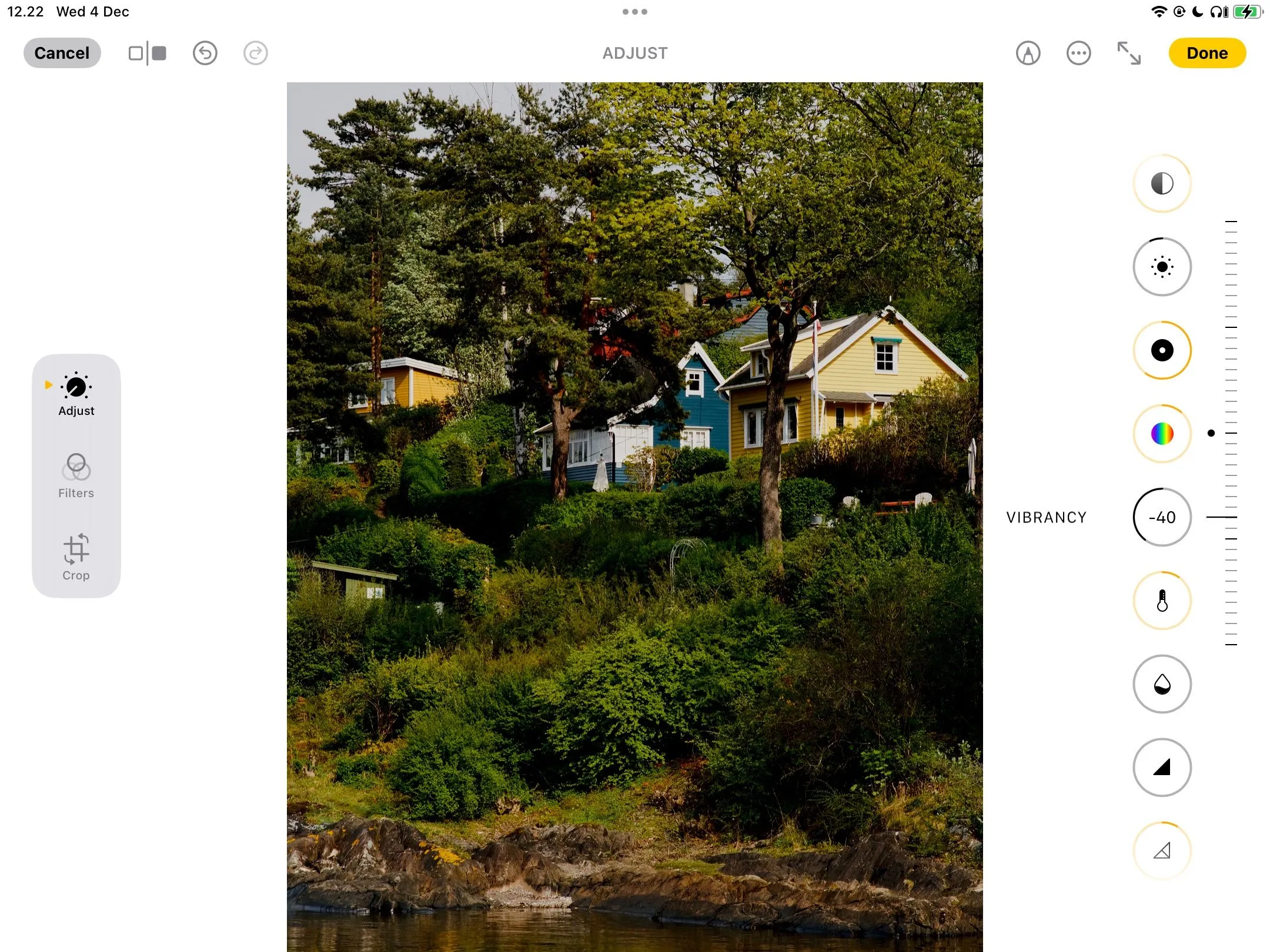 Chỉnh sửa độ rung (vibrancy) của ảnh trong Apple Photos