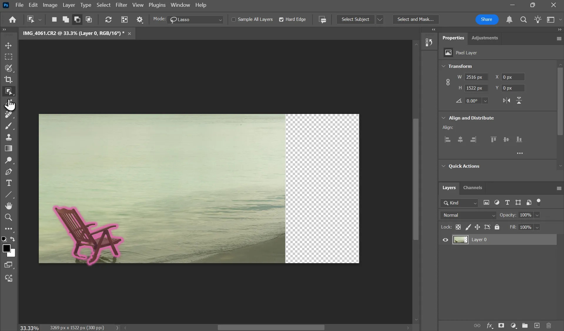 Chọn đối tượng chính cần bảo vệ trước khi áp dụng Content-Aware Scale trong Photoshop