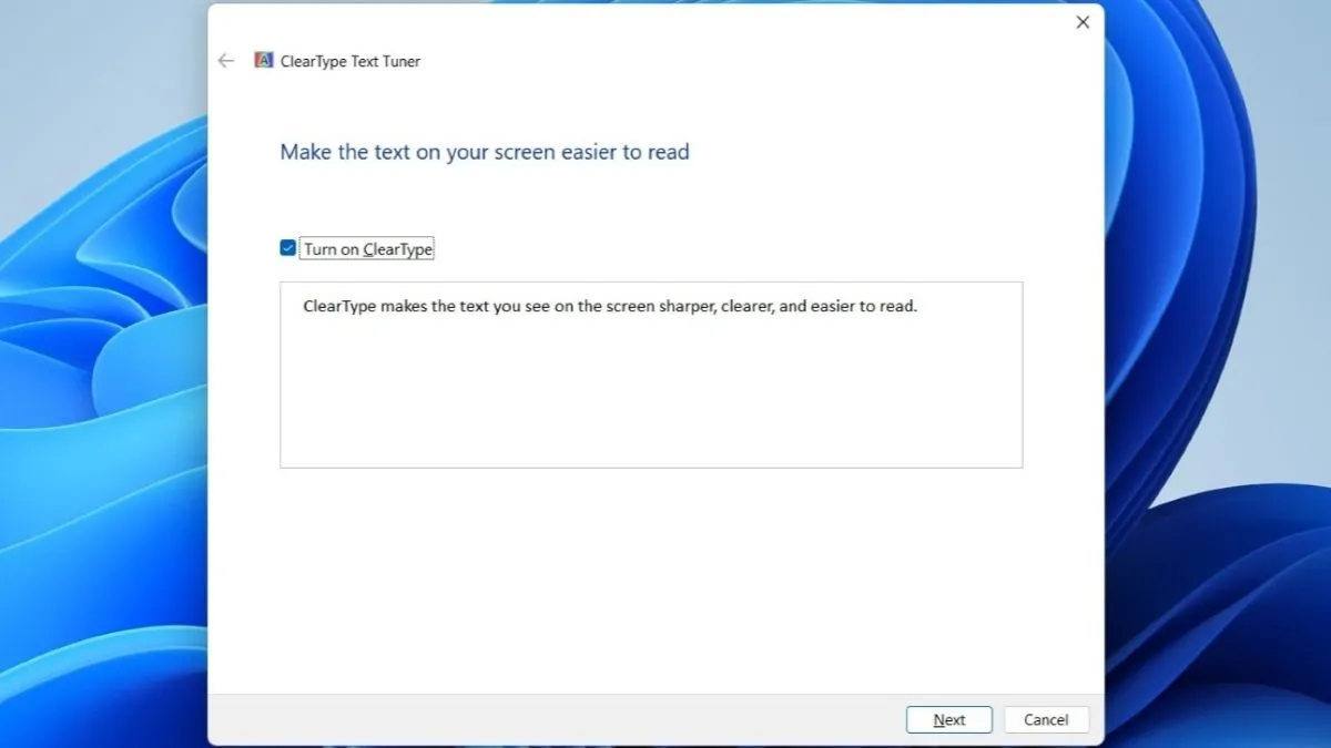 Công cụ ClearType Text Tuner trên Windows