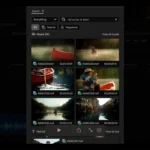 Công cụ tìm kiếm thông minh AI trong Adobe Premiere Pro hiển thị giao diện tìm kiếm video bằng từ khóa