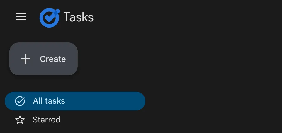 creating a new task in Google Tasks