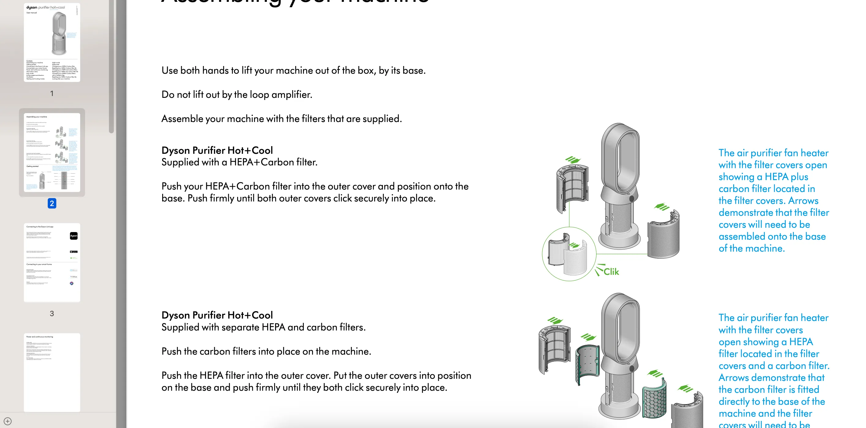 Cuốn sách hướng dẫn sử dụng máy lọc không khí Dyson chi tiết
