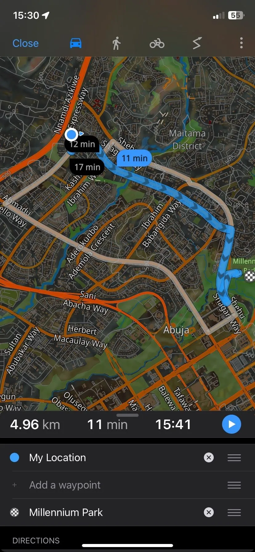 Dẫn đường lộ trình ô tô Guru Maps