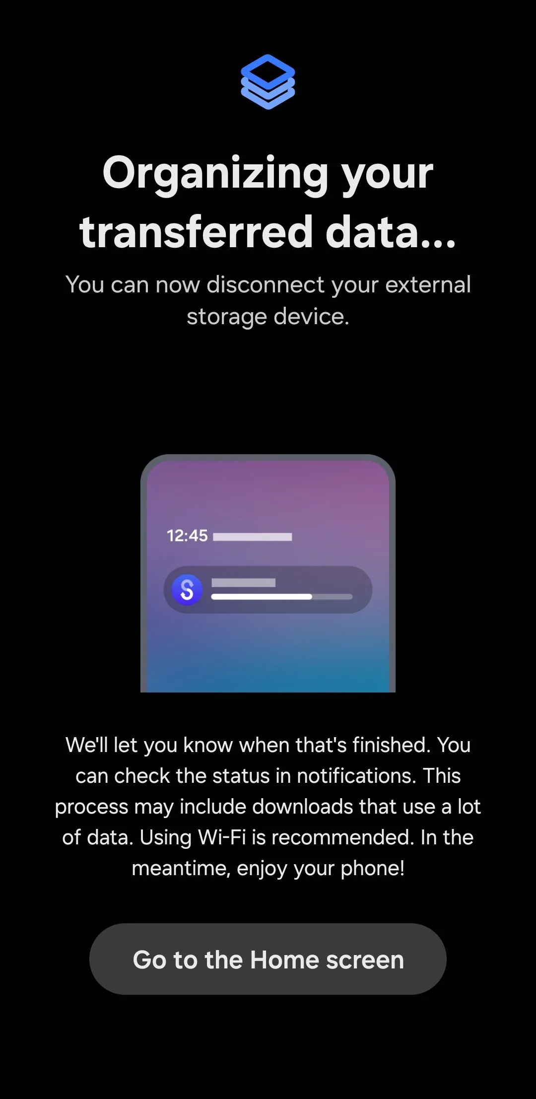 Điện thoại Samsung đang tổ chức dữ liệu Secure Folder sau khi khôi phục