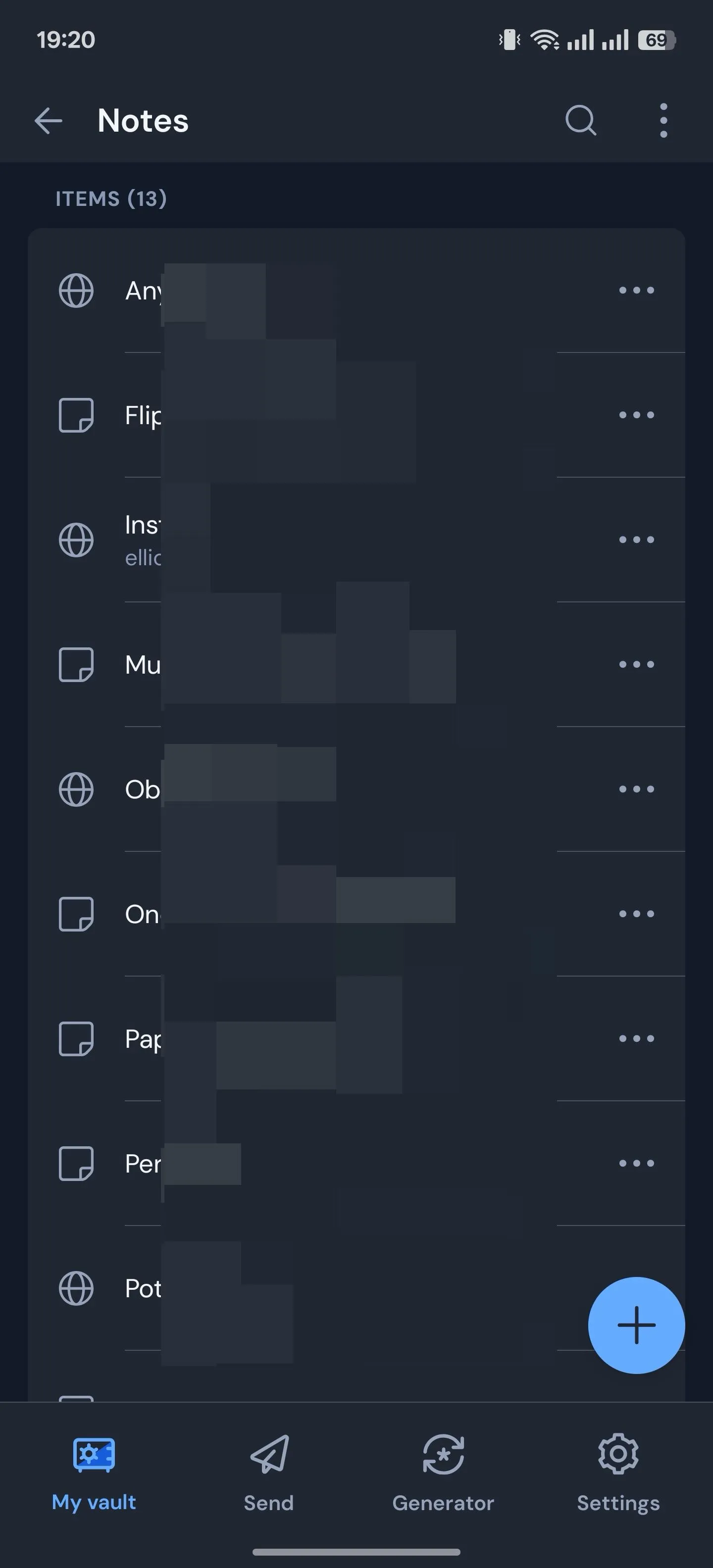 Ghi chú an toàn trong ứng dụng Bitwarden trên Android, nơi lưu trữ thông tin nhạy cảm.
