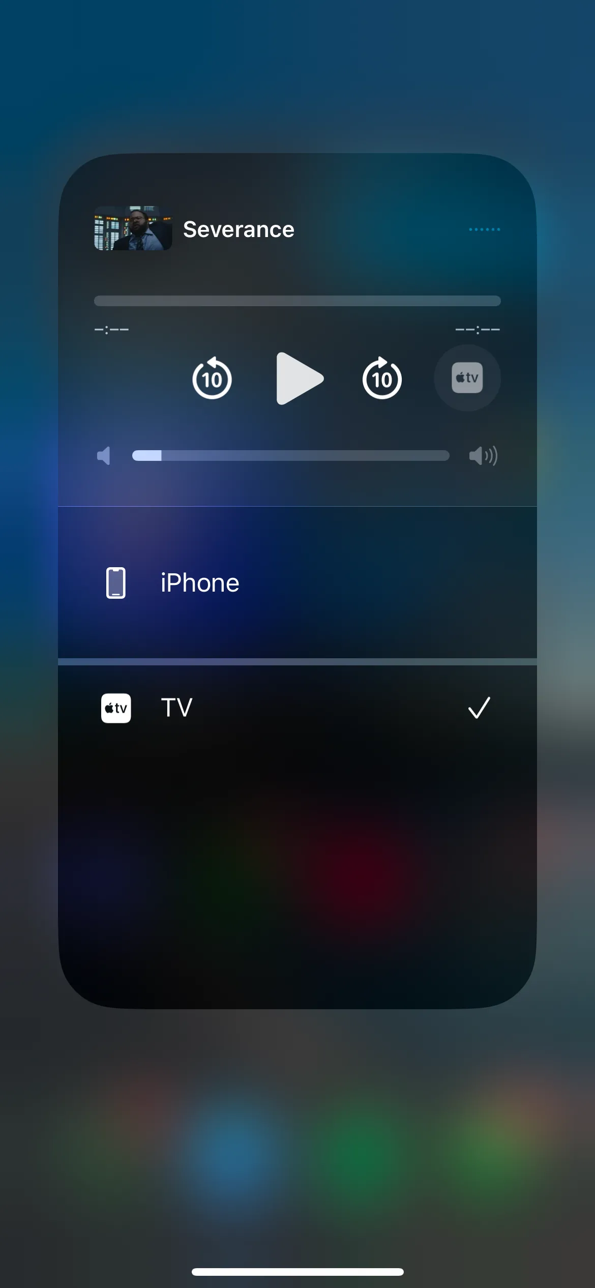 Giao diện AirPlay trên iPhone, cho phép người dùng chọn thiết bị Apple TV để truyền tải nội dung video hoặc ảnh