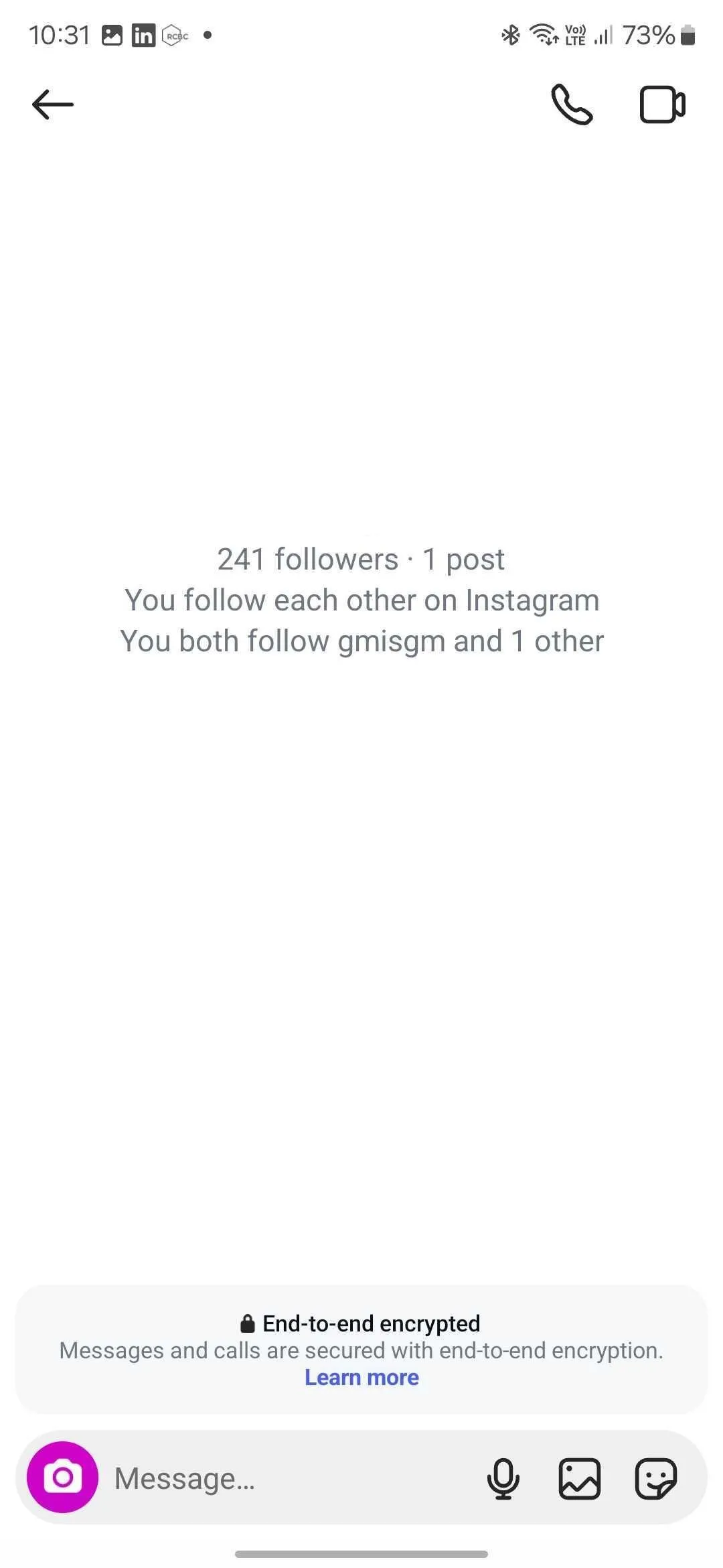 Giao diện bật mã hóa đầu cuối cho tin nhắn trực tiếp trên Instagram