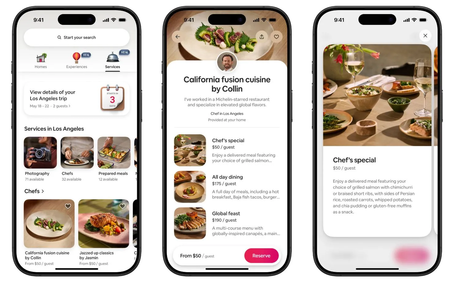 Giao diện các dịch vụ chuyên nghiệp trên Airbnb, minh họa từ Airbnb Services