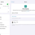 Giao diện cài đặt sao lưu iCloud tự động trên iPad