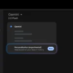 Giao diện cài đặt tính năng cá nhân hóa thử nghiệm của Google Gemini.