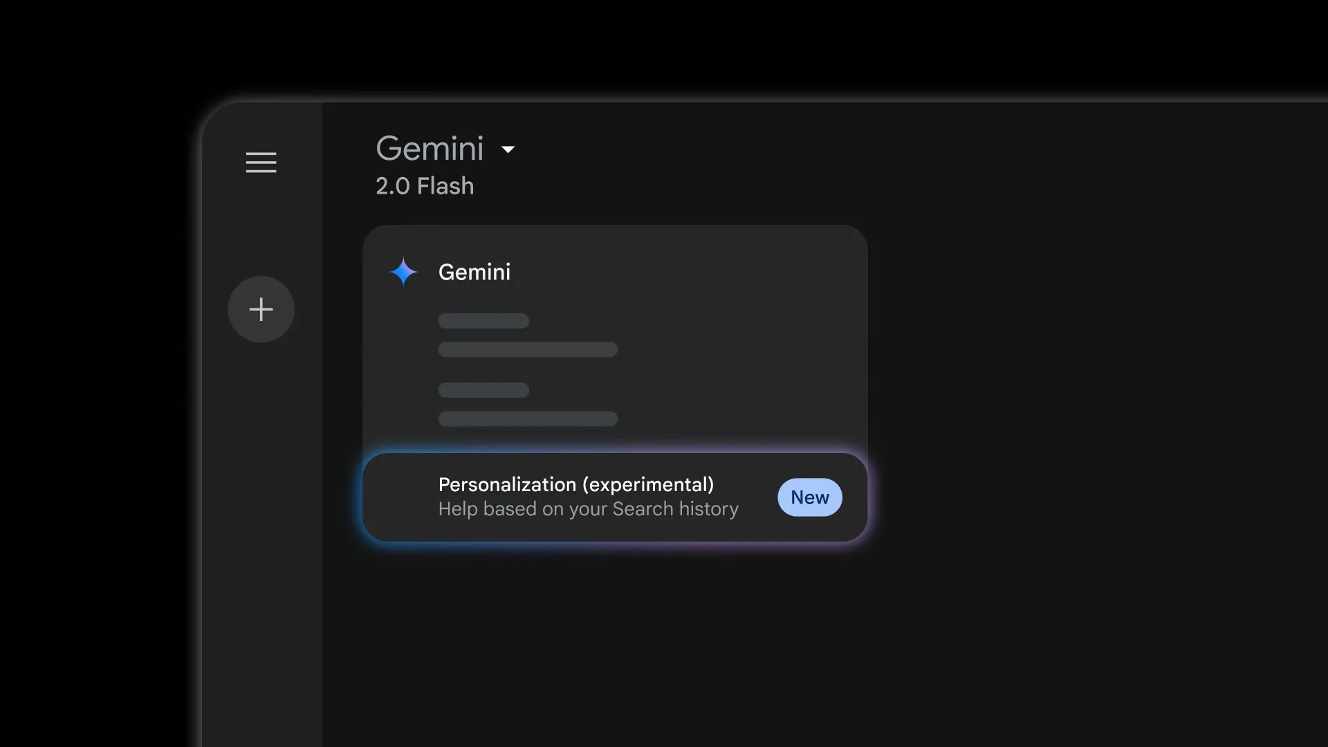 Giao diện cài đặt tính năng cá nhân hóa thử nghiệm của Google Gemini.