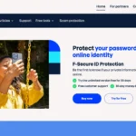 Giao diện chính dịch vụ bảo vệ danh tính F-Secure ID Protection với các tùy chọn giám sát dark web.
