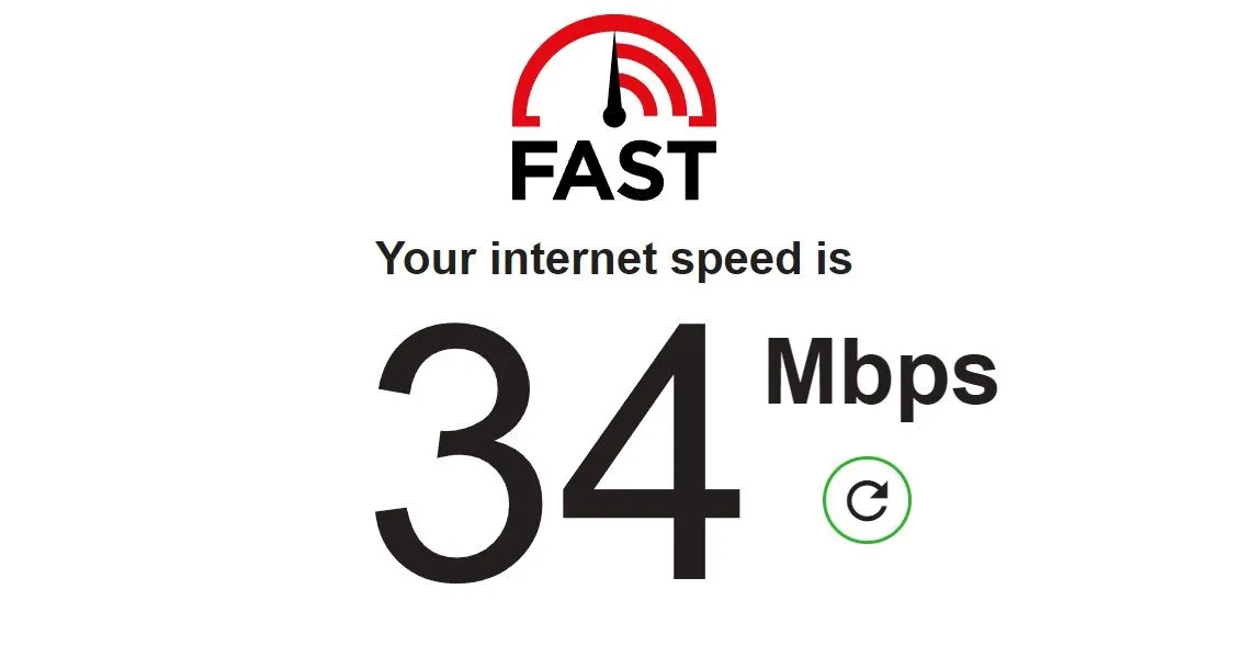 Giao diện công cụ kiểm tra tốc độ internet FAST.com của Netflix
